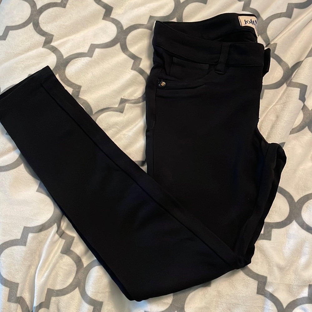 Jolt Black single button 5 pocket skinny legging